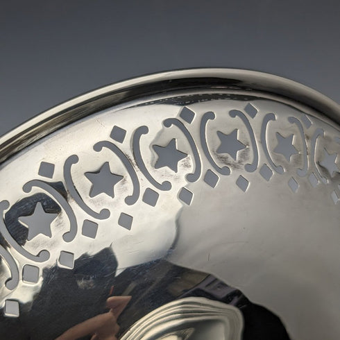 1909年 英国アンティーク 純銀(925シルバー) コンポート タッツァ 直径15cm 191g West & Son